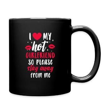 I Love My Hot Girlfriend Saying Gift Idea Couples - Full Colour Mug - black - Right