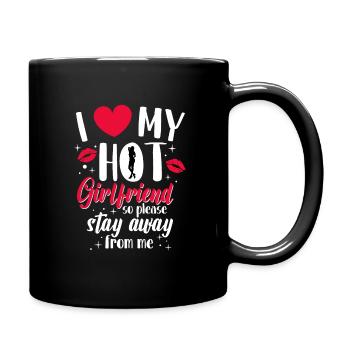 I Love My Hot Girlfriend Couples Saying Gift Idea - Full Colour Mug - black - Right