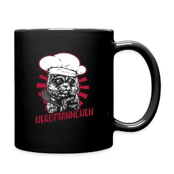 Koch Hobbykoch Humor Herdmännchen Geschenkidee - Tasse einfarbig - Schwarz - Rechts