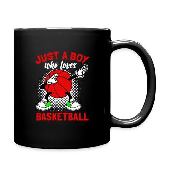 Just A Boy Who Loves Basketball Geschenkidee Sport - Tasse einfarbig - Schwarz - Rechts