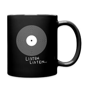 Vinyl white - Tasse einfarbig - Schwarz - Rechts