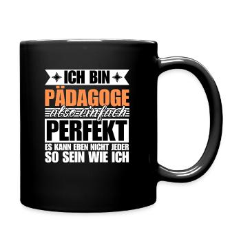 Perfekter Pädagoge - Tasse einfarbig - Schwarz - Rechts