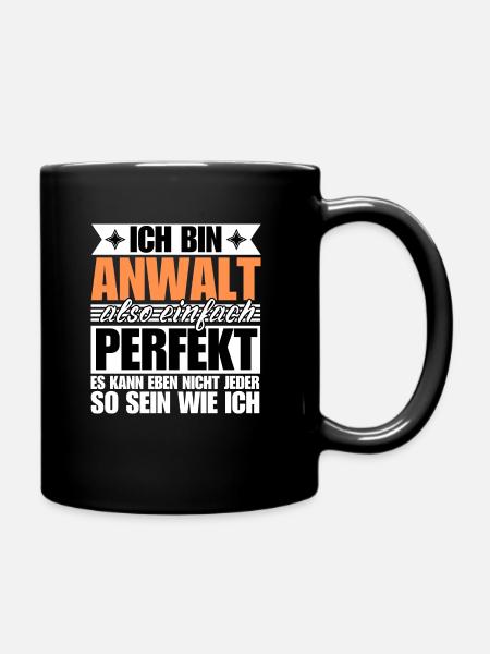 Perfekter Anwalt - Tasse einfarbig - Schwarz