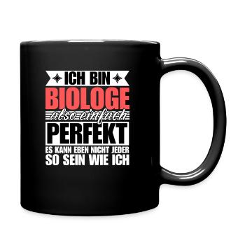 Perfekter Biologe - Tasse einfarbig - Schwarz - Rechts