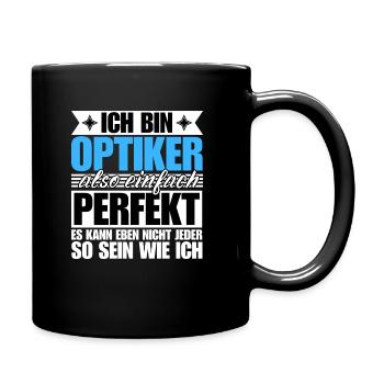 Perfekter Optiker - Tasse einfarbig - Schwarz - Rechts