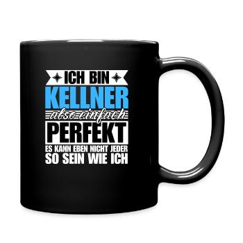 Perfekter Kellner - Tasse einfarbig - Schwarz - Rechts