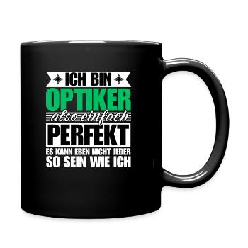 Perfekter Optiker - Tasse einfarbig - Schwarz - Rechts