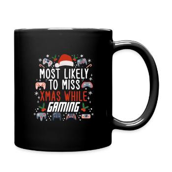 Weihnachten Gamer Lustig Miss Xmas While Gaming - Tasse einfarbig - Schwarz - Rechts