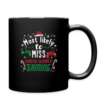Weihnachten Gamer Lustig Miss Xmas While Gaming - Tasse einfarbig - Schwarz - Rechts