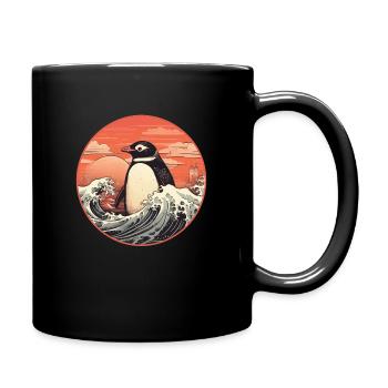 Penguin Ukiyo-e no1 - Full Colour Mug - black - Right