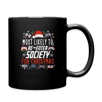 Christmas Gamer Gaming Saying Funny Humor Xmas - Full Colour Mug - black - Right