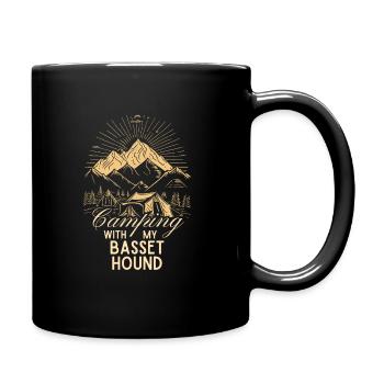 Basset Hound Camping Randonnée Plein air - Mug uni - noir - Droite