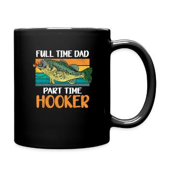 Angler Papa Vater Angeln Geschenkidee Humor Spruch - Tasse einfarbig - Schwarz - Rechts