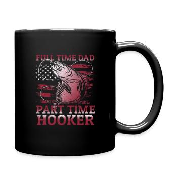 Angler Papa Angeln Vater Geschenkidee Lustig Humor - Tasse einfarbig - Schwarz - Rechts