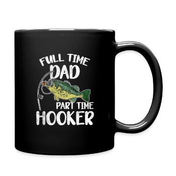 Angler Papa Vater Angeln Geschenkidee Lustig Humor - Tasse einfarbig - Schwarz - Rechts