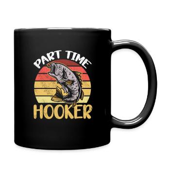 Pêcheur pêcheur pêche pêche idée cadeau humour - Mug uni - noir - Droite