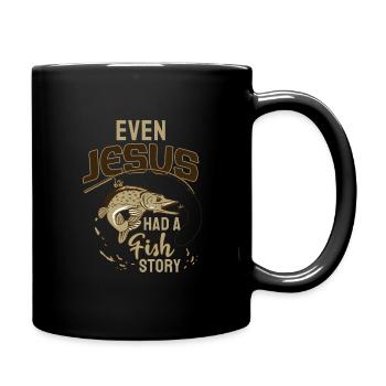 Fishing Fishing Angler Even Jesus Had A Fish Story - Full Colour Mug - black - Right