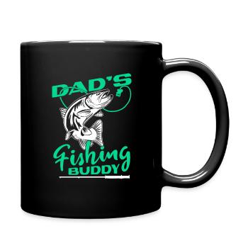 Angler Angeln Vater Sohn Dad's Fishing Buddy - Tasse einfarbig - Schwarz - Rechts