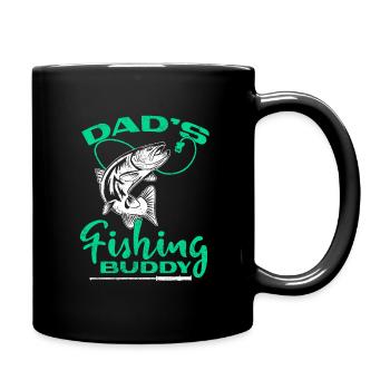 Angler Angeln Vater Sohn Dad's Fishing Buddy - Tasse einfarbig - Schwarz - Rechts