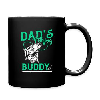 Angler Angeln Vater Sohn Dad's Fishing Buddy - Tasse einfarbig - Schwarz - Rechts