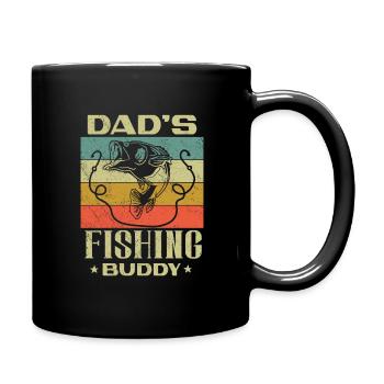 Angeln Angler Vater Sohn Dad's Fishing Buddy - Tasse einfarbig - Schwarz - Rechts