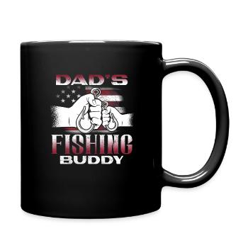 Angeln Angler Vater Sohn Dad's Fishing Buddy - Tasse einfarbig - Schwarz - Rechts