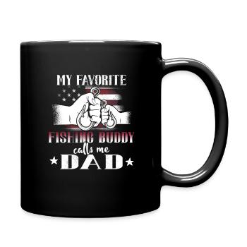 Angeln mon copain de pêche préféré m’appelle papa - Mug uni - noir - Droite