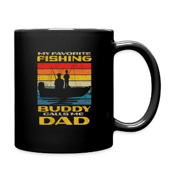 Angeln mon copain de pêche préféré m’appelle papa - Mug uni - noir - Droite