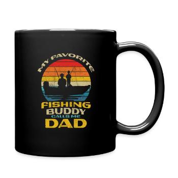 Angeln mon copain de pêche préféré m’appelle papa - Mug uni - noir - Droite