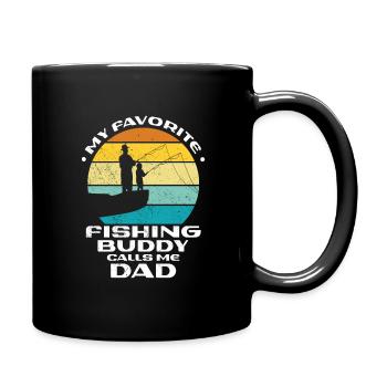 Angeln mon copain de pêche préféré m’appelle papa - Mug uni - noir - Droite