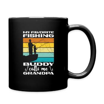 Angeln My Favorite Fishing Buddy Calls Me Grandpa - Full Colour Mug - black - Right