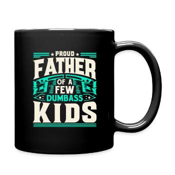Papa Väter Fier Père De Quelques Enfants Idiots - Mug uni - noir - Droite