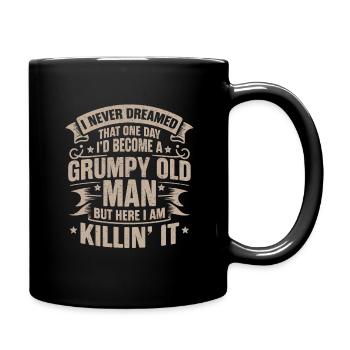 Grandpa Grandfather Retirement Become A Grumpy Old Man - Full Colour Mug - black - Right