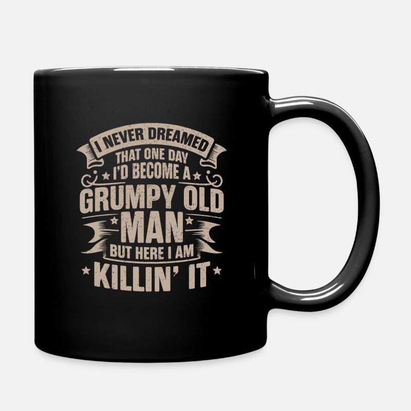 Grandpa Grandfather Retirement Become A Grumpy Old Man - Full Colour Mug - black