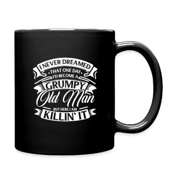 Grandpa Grandfather Retirement Become A Grumpy Old Man - Full Colour Mug - black - Right
