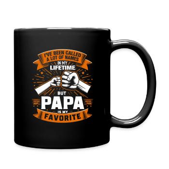 Papa Père Famille On m’a traité de beaucoup de noms - Mug uni - noir - Droite