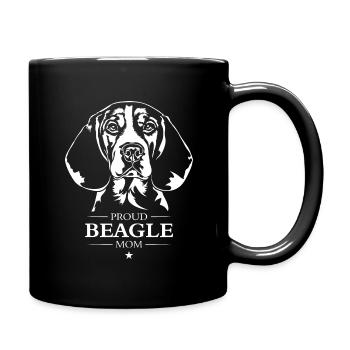 Beagle Mom Hunde Hund Wilsigns - Tasse einfarbig - Schwarz - Rechts