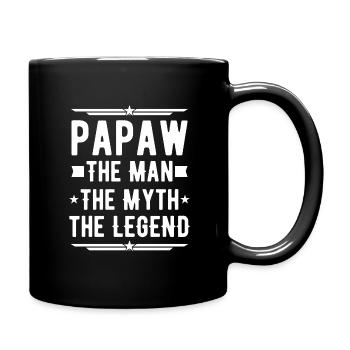 Papa Vater Opa Geschenkidee Papaw Spruch Humor - Tasse einfarbig - Schwarz - Rechts