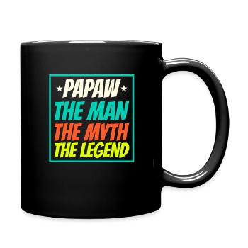 Papa Vater Opa Geschenkidee Papaw Spruch Retro - Tasse einfarbig - Schwarz - Rechts