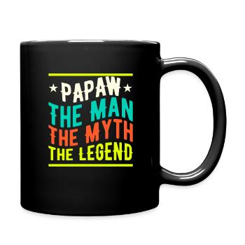 Papa Vater Opa Geschenkidee Papaw Spruch Retro - Tasse einfarbig - Schwarz - Rechts