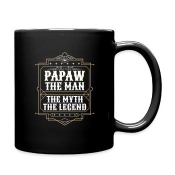 Papa Vater Opa Geschenkidee Papaw Spruch Retro - Tasse einfarbig - Schwarz - Rechts