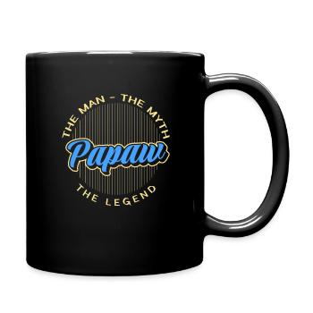 Papa Vater Opa Geschenkidee Papaw Spruch Retro - Tasse einfarbig - Schwarz - Rechts
