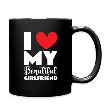 Paare Liebe Herz Freund Geschenkidee Beziehung - Tasse einfarbig - Schwarz - Rechts