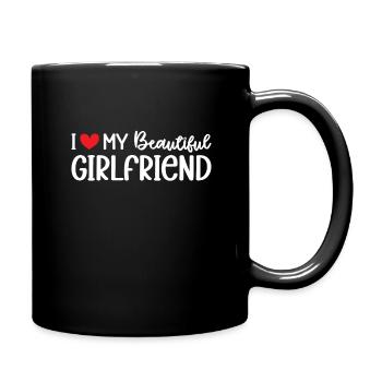 Paare Liebe Herz Freund Geschenkidee Beziehung - Tasse einfarbig - Schwarz - Rechts