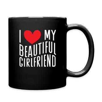 Paare Liebe Herz Freund Geschenkidee Beziehung - Tasse einfarbig - Schwarz - Rechts