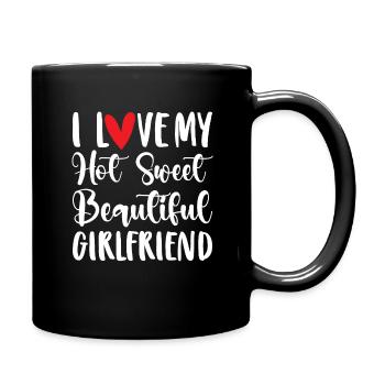 Paare Liebe Herz Freund Geschenkidee Beziehung - Tasse einfarbig - Schwarz - Rechts