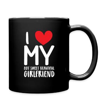 Paare Liebe Herz Freund Geschenkidee Beziehung - Tasse einfarbig - Schwarz - Rechts
