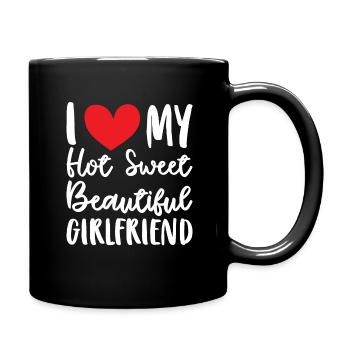 Paare Liebe Herz Freund Geschenkidee Beziehung - Tasse einfarbig - Schwarz - Rechts