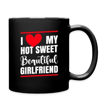 Paare Liebe Herz Freund Geschenkidee Beziehung - Tasse einfarbig - Schwarz - Rechts