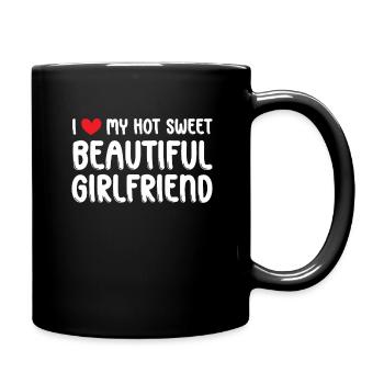 Paare Liebe Herz Freund Geschenkidee Beziehung - Tasse einfarbig - Schwarz - Rechts